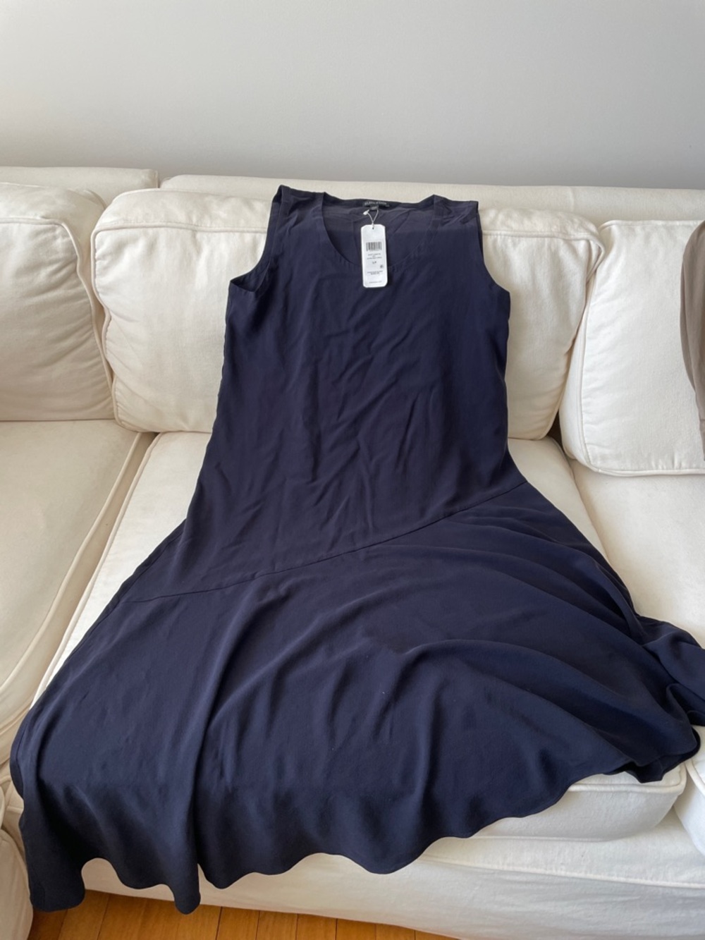 Eileen Fisher Sleeveless Navy Midi Dress